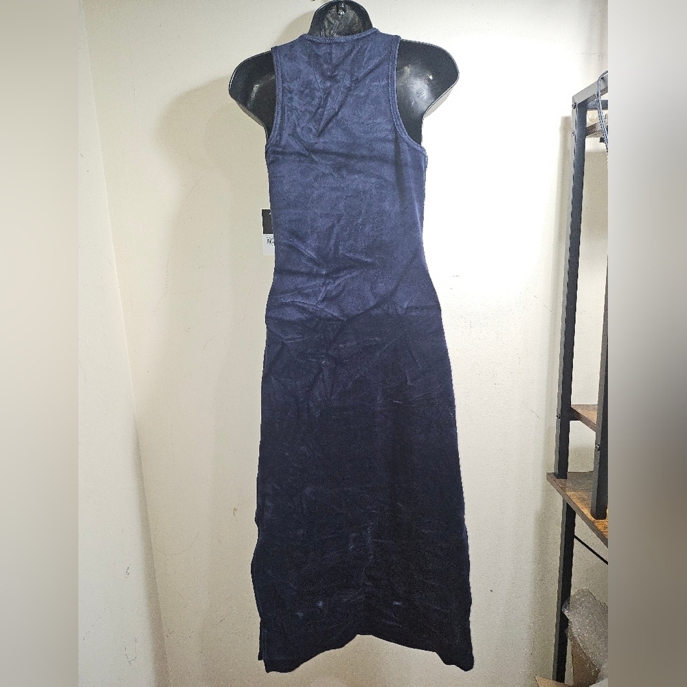 NWT Juicy Couture Velour Tank Dress Dark Blue Regal High Neck Small - Picture 5 of 9